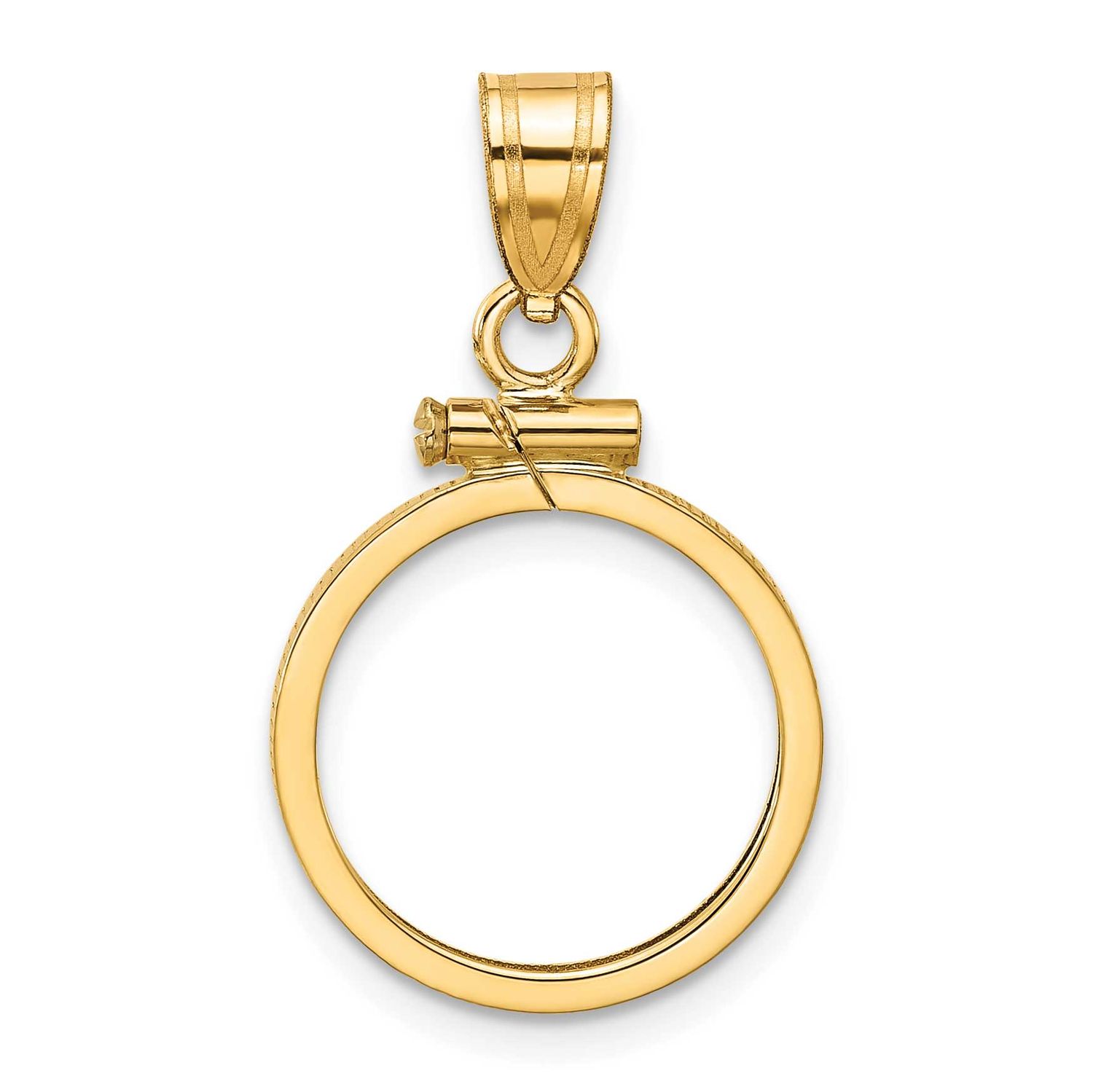 15.0mm x 0.8mm Screw Top Coin Bezel Pendant 10k Gold Polished 10C1885/15.0