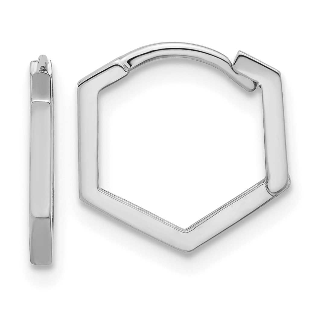 Geometric Hoop Earrings 14k White Gold Polished LE2404W