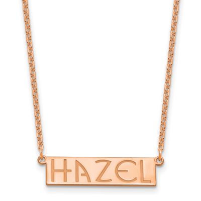 Rose-Gold 4-6 Letter Name Bar Necklace Sterling Silver XNA1529RP