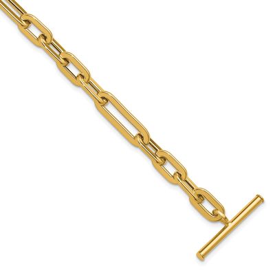 Fancy Link Toggle Clasp Bracelet 14k Gold Polished LF1949-7.75 196904331040