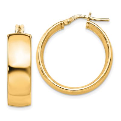 Gold-Tone Polished Hoop Earrings Sterling Silver QLE270Y