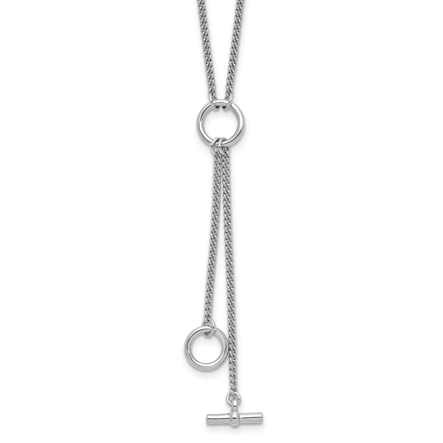 Polished Circle Tassel with 2 Inch Extender Necklace Sterling Silver Rhodium-plated QLF1450-16 1969…