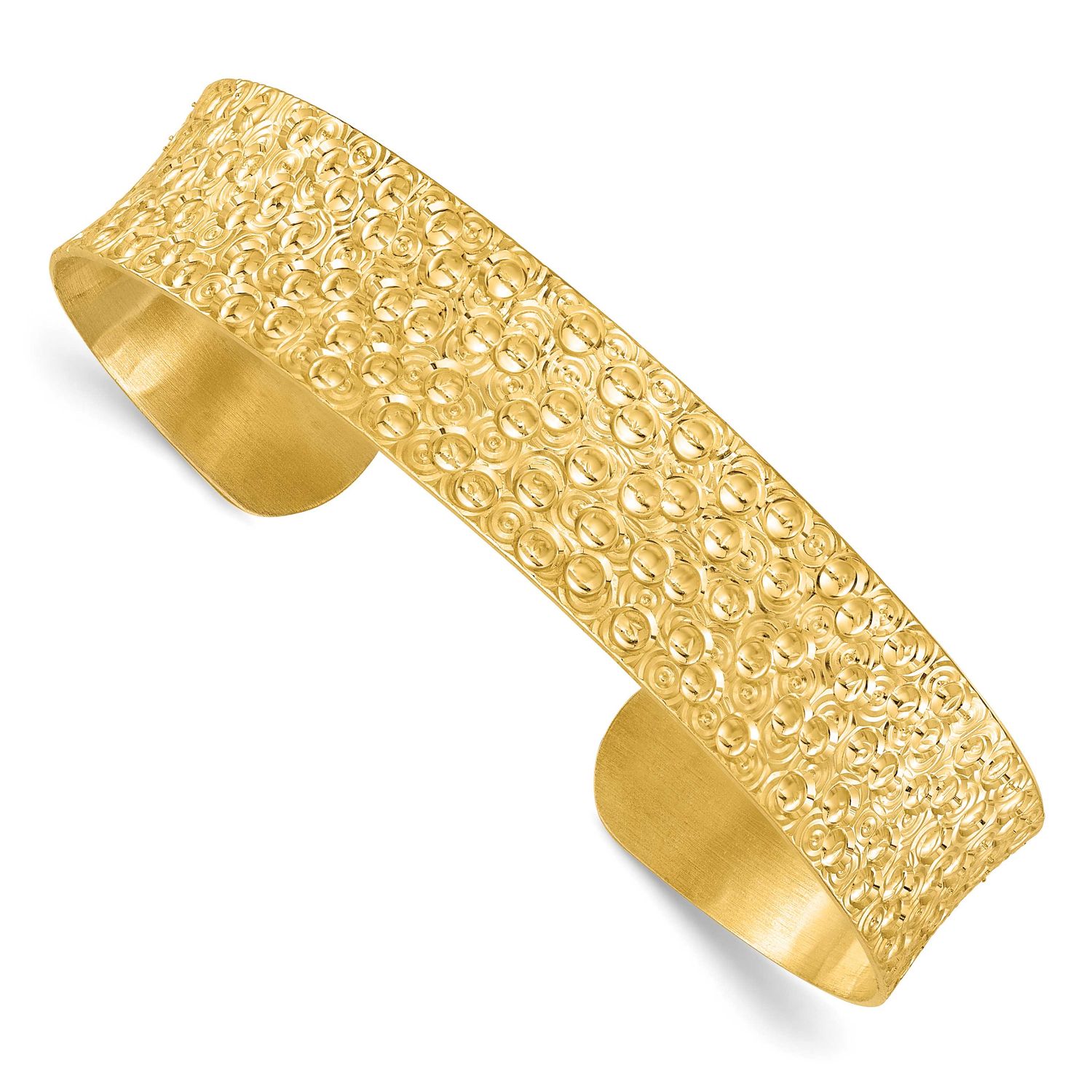 Gold-Tone Textured Bangle Sterling Silver QLF1352Y 196904346365