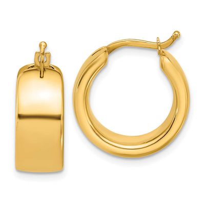 7.7mm Round Hoop Earrings 14k Gold Polished LE2946 196904316450