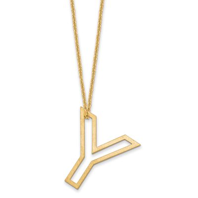 Cut Out Slide Initial Y Necklace 10k Gold 10XNA1474Y/Y