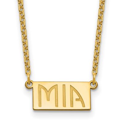 14K 1-3 Letter Name Bar Necklace Sterling Silver Gold-plated XNA1512GP