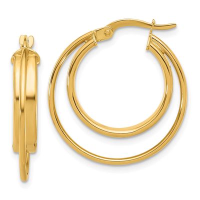 Hoop Earrings 14k Gold Polished LE2661 196904341360