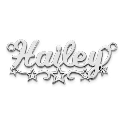 K White Gold Cut-Out Stars Name Plate 14k Gold XNA1500W