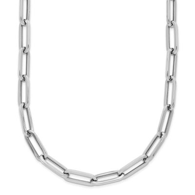 Fancy Link Necklace 14k White Gold Polished LF2267W-18