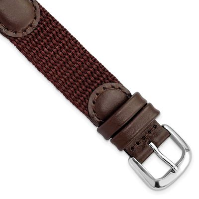 Debeer 16mm Brown Army Style Nylon and Leather with Stainless Steel Buckle and Quick Release Spring…