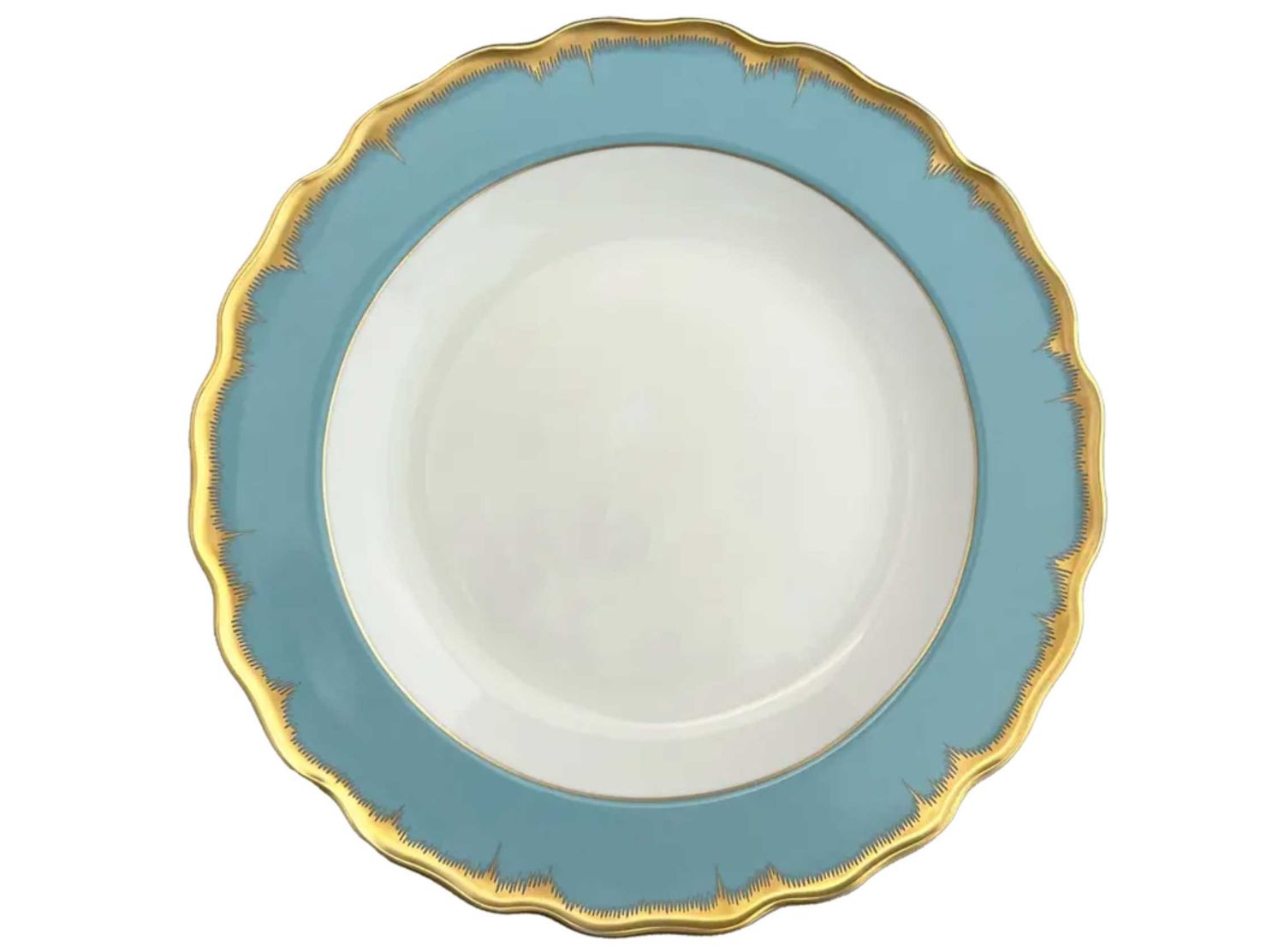 Mottahedeh Chelsea Feather Turquoise Dinner Plate S5301