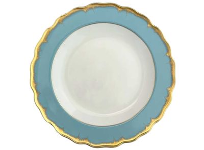 Mottahedeh Chelsea Feather Turquoise Dinner Plate S5301