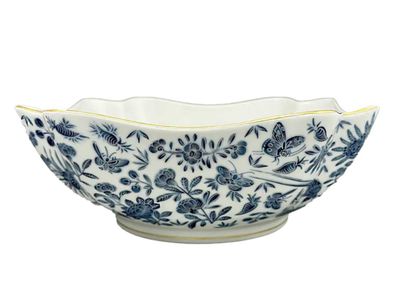 Mottahedeh Sacred Bird &amp; Butterfly Blue Square Bowl Large HC728