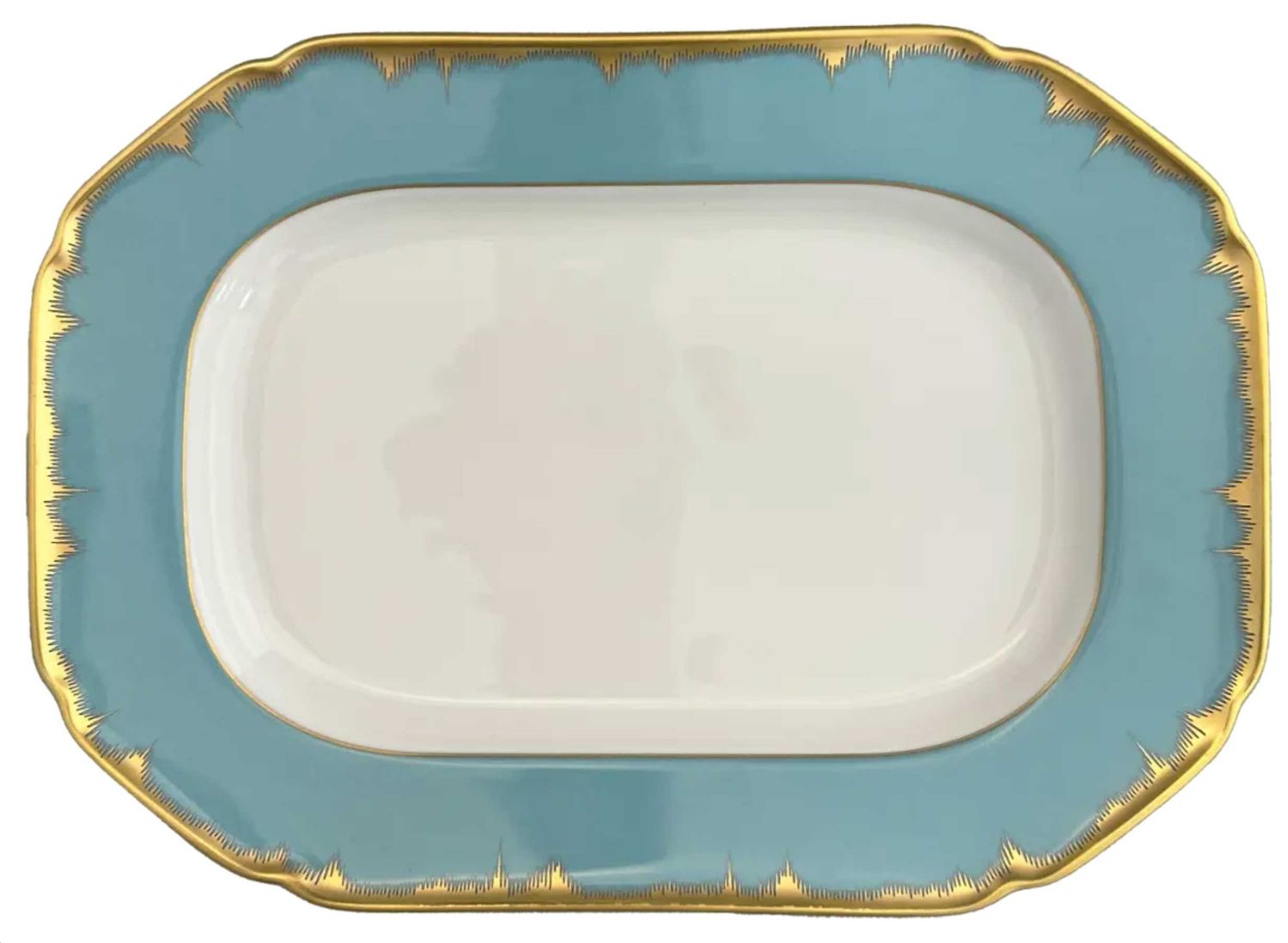 Mottahedeh Chelsea Feather Turquoise Cookie Plate S5309