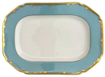 Mottahedeh Chelsea Feather Turquoise Cookie Plate S5309