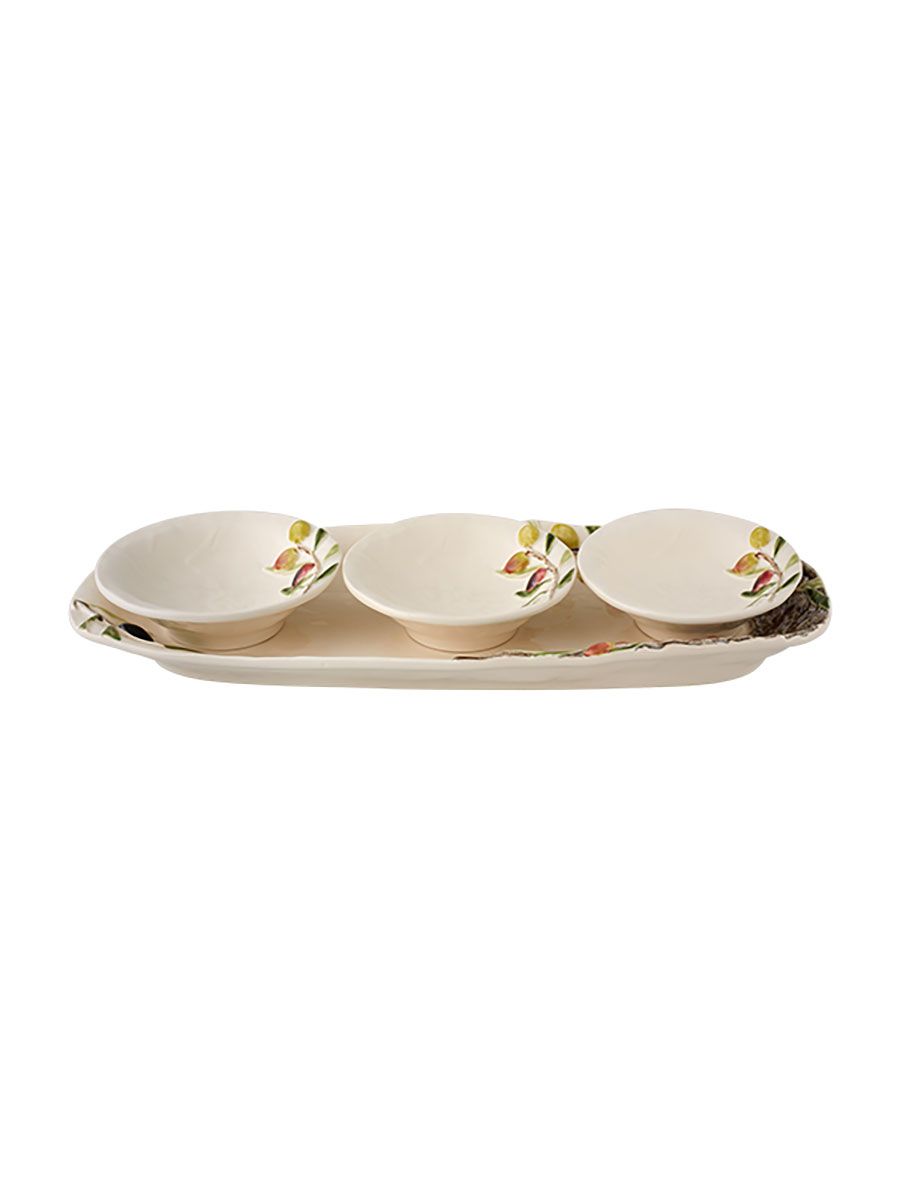 Bordallo Pinheiro Olival Set Platter + 3 Bowls, MPN: 65031948, UPC: 5600413634509