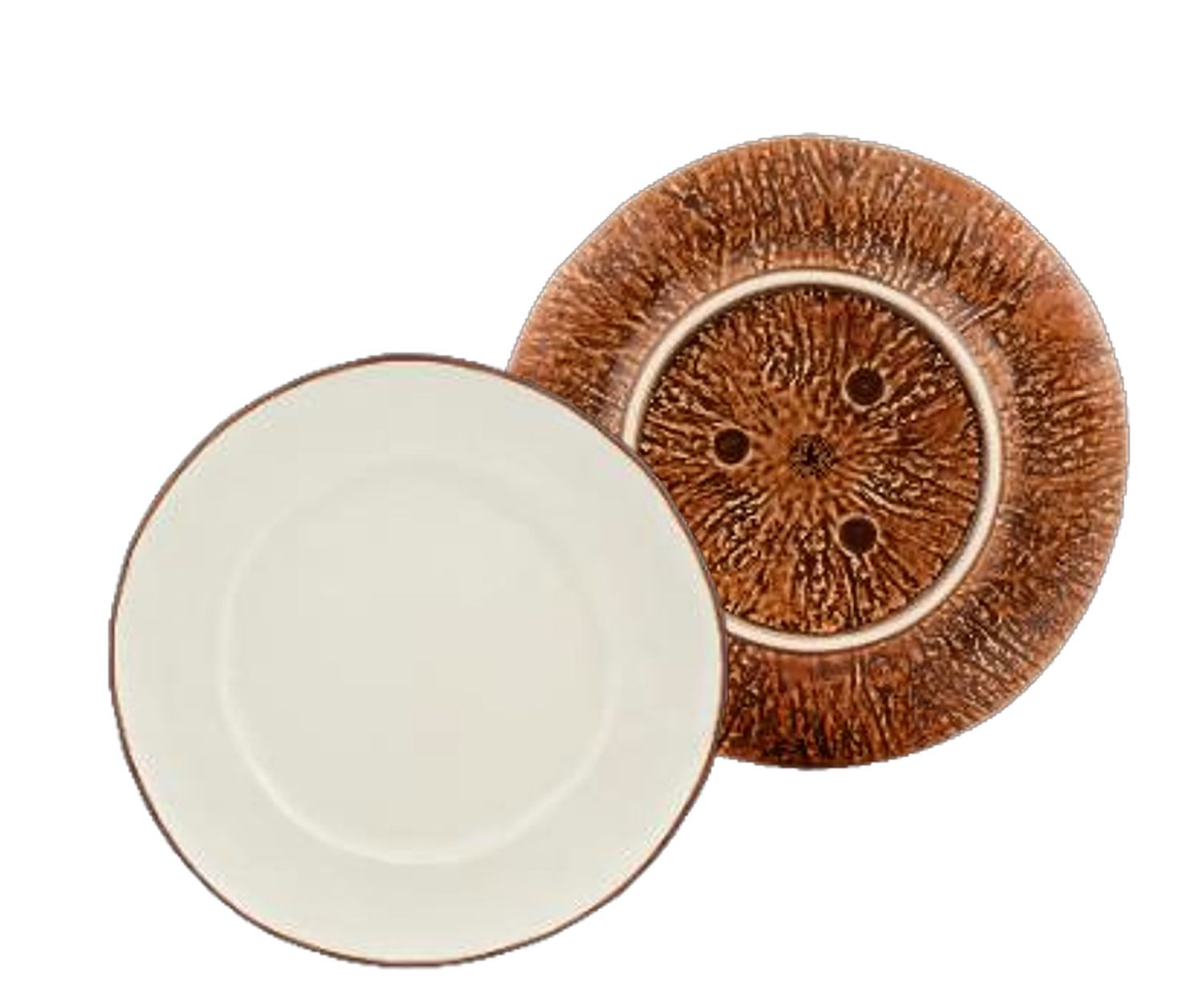 Bordallo Pinheiro Tropical fruit Dinner Plate Coconut Set of 4, MPN: 65031899, UPC: 5600413633908