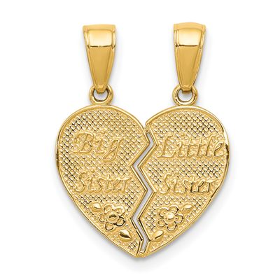 Big Sister Little Sister Break-apart Charm 14k Gold M309