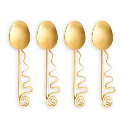 L&#39;Objet Spirale Cocktail Spoons Set of 4 CU42, UPC: 810009649045