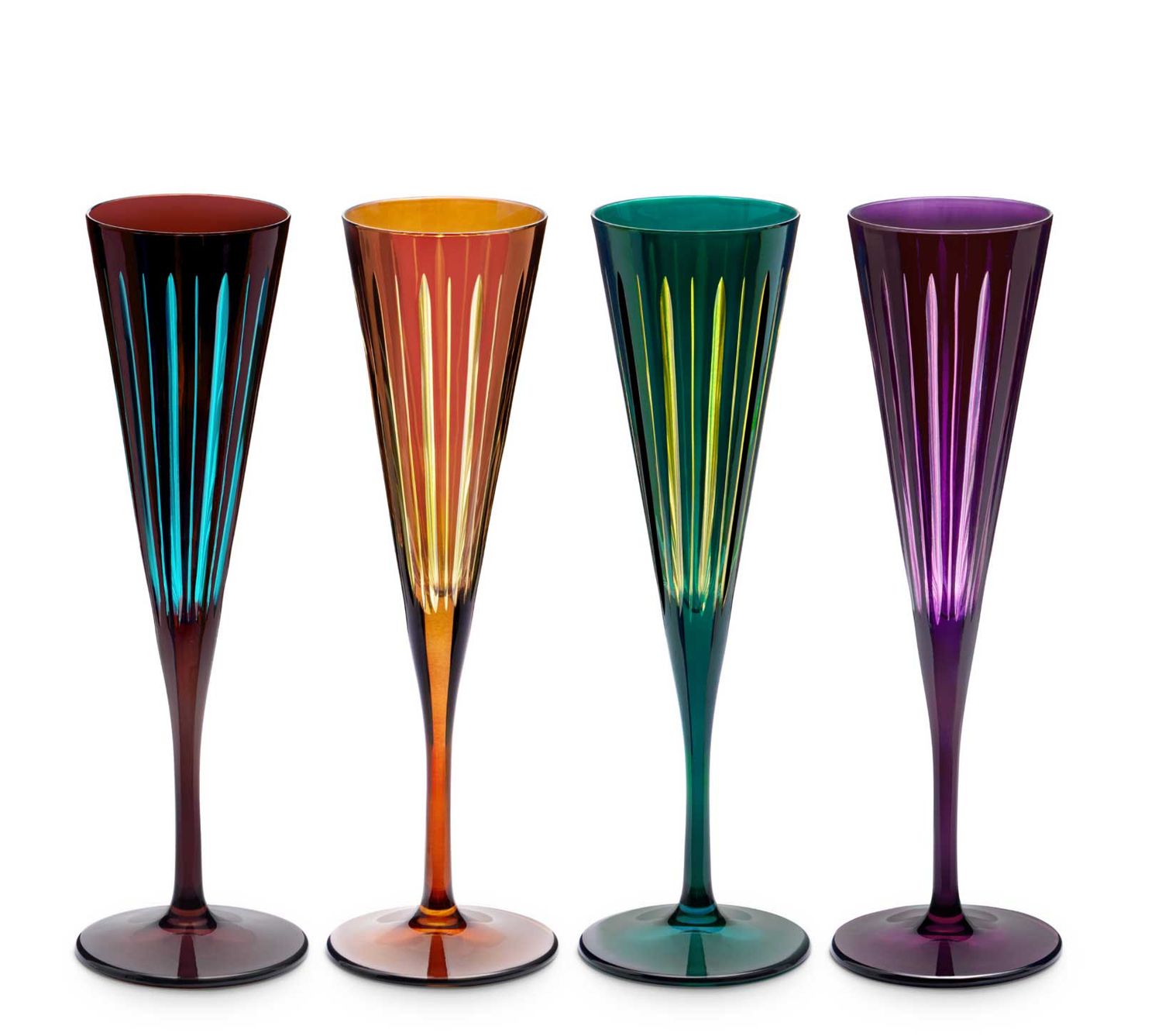 L&#39;Objet Prism Champagne Flutes Assorted Set of 4 PS0040, UPC: 810009649571