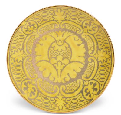 L&#39;Objet Fortuny Orsini Yellow Dessert Plates Set of 4 LPF101, UPC: 810009649373