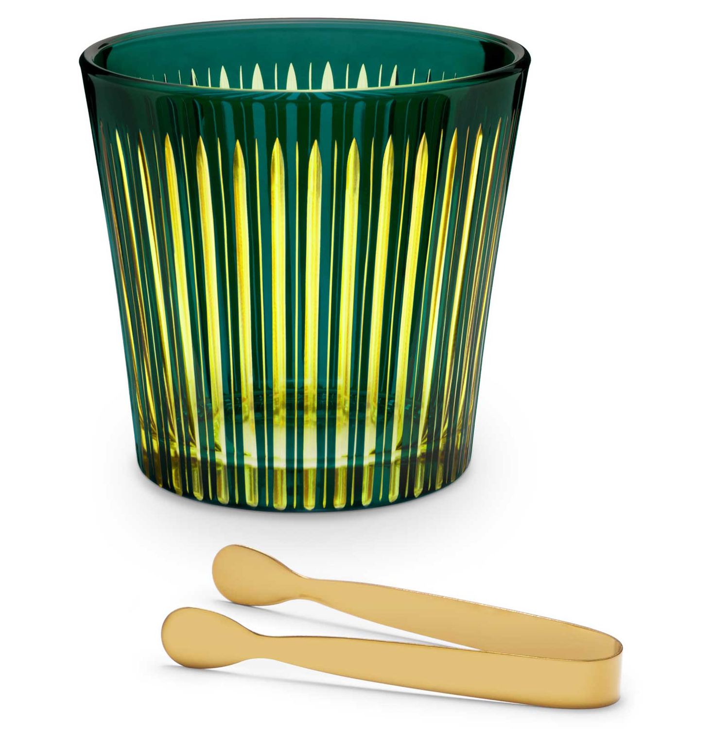 L&#39;Objet Prism Ice Bucket with Tongs Green PS6088, UPC: 810009649694
