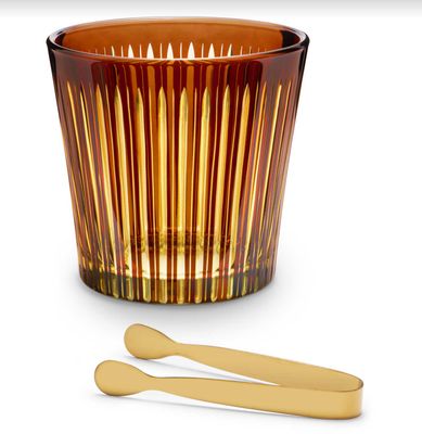 L&#39;Objet Prism Ice Bucket with Tongs Amber PS2088, UPC: 810009649670