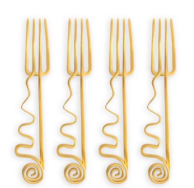 L&#39;Objet Spirale Cocktail Forks Set of 4 CU43, UPC: 810009649052
