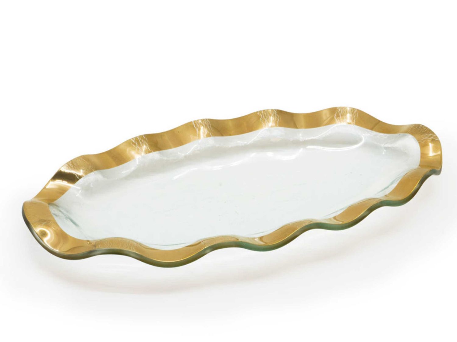 Annieglass Ruffle Mini Oval Tray Gold, MPN: G233