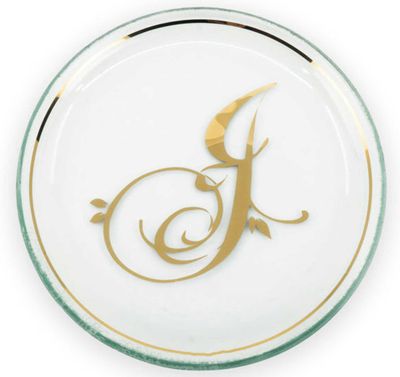 Annieglass Initial-J Mini Plate Gold, MPN: I099J