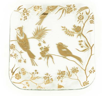 Annieglass Birdsong Square Plate, MPN: BS158