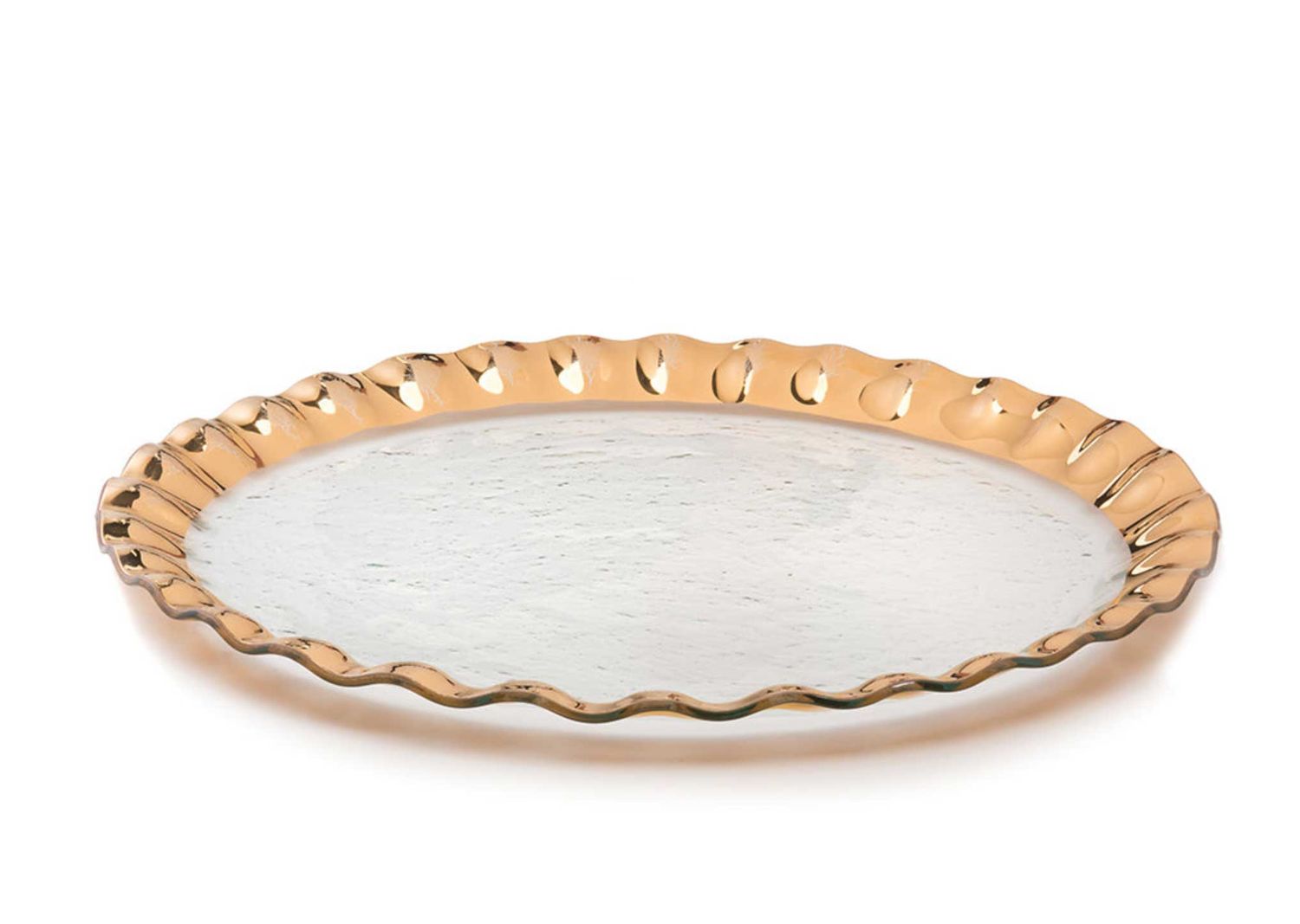 Annieglass Ruffle Giant Round Platter Gold, MPN: G237