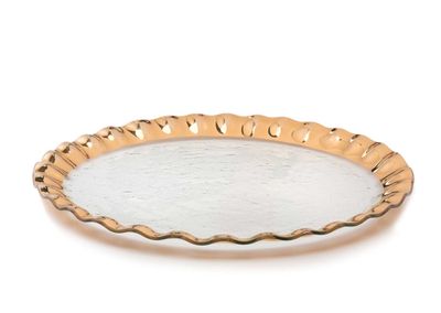 Annieglass Ruffle Giant Round Platter Gold, MPN: G237