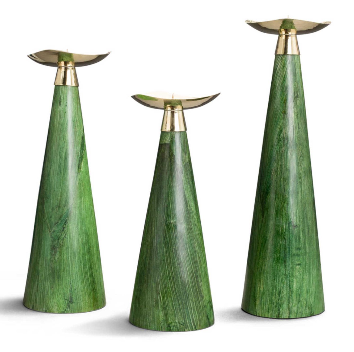 LADORADA Emerald Maize Candleholder Trio, MPN: CH-GM-CT-1404