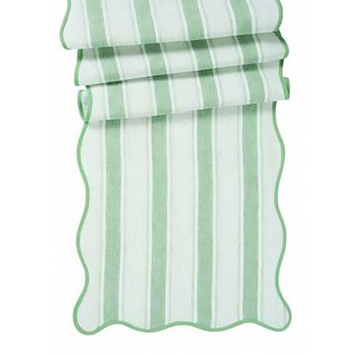 Juliska Cabana Stripe 18 Inch x 90 Inch Table Runner Seagrass TR07/22, 810160121145