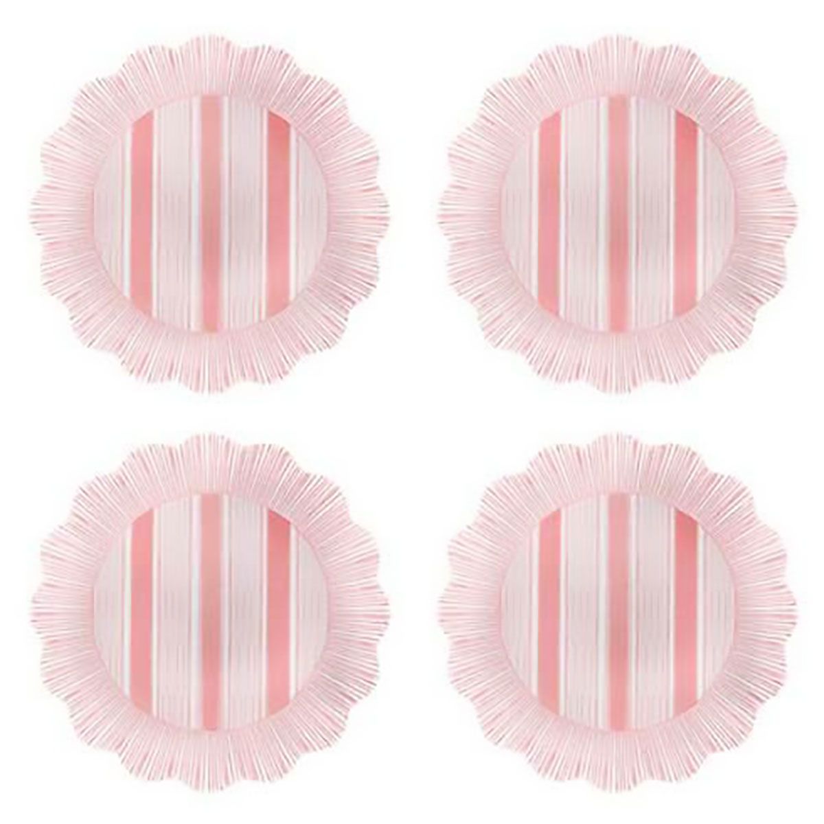 Juliska Cabana Stripe Melamine Dessert Salad Plate Set of 4 Coral CSM02S4/52, 810160121572