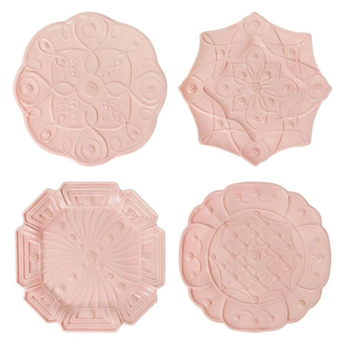 Juliska Jardins Du Monde Dessert Salad Plate Assorted Set of 4 Blush JMX102S4/51, 810160121428