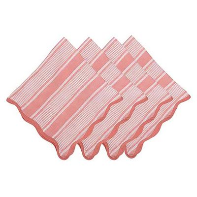 Juliska Cabana Stripe Napkin Set of 4 Coral LB108S4/52, 810160121633