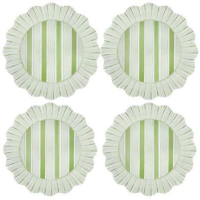 Juliska Cabana Stripe Melamine Dinner Plate Set of 4 Seagrass CSM01S4/22, 810160121503