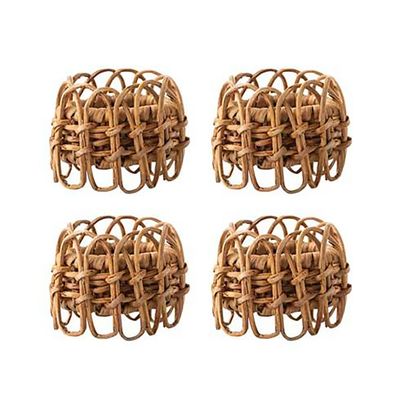 Juliska Provence Rattan Napkin Ring Set of 4 Natural LR51/38_SET4, 810160123514