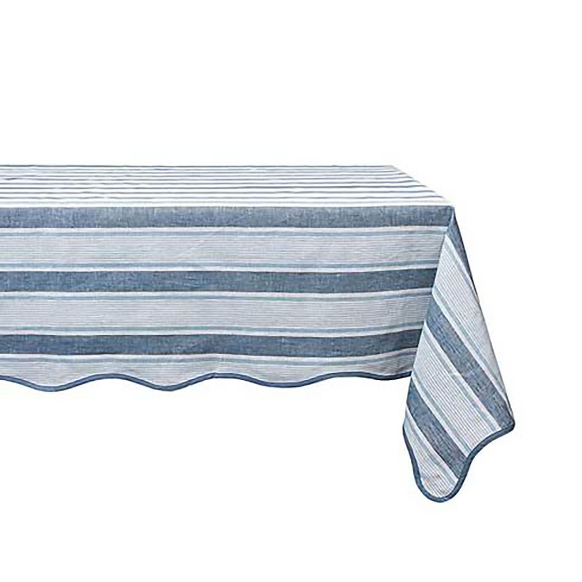 Juliska Cabana Stripe 60 Inch x 120 Inch Tablecloth Ocean TC10/46, 810160121589