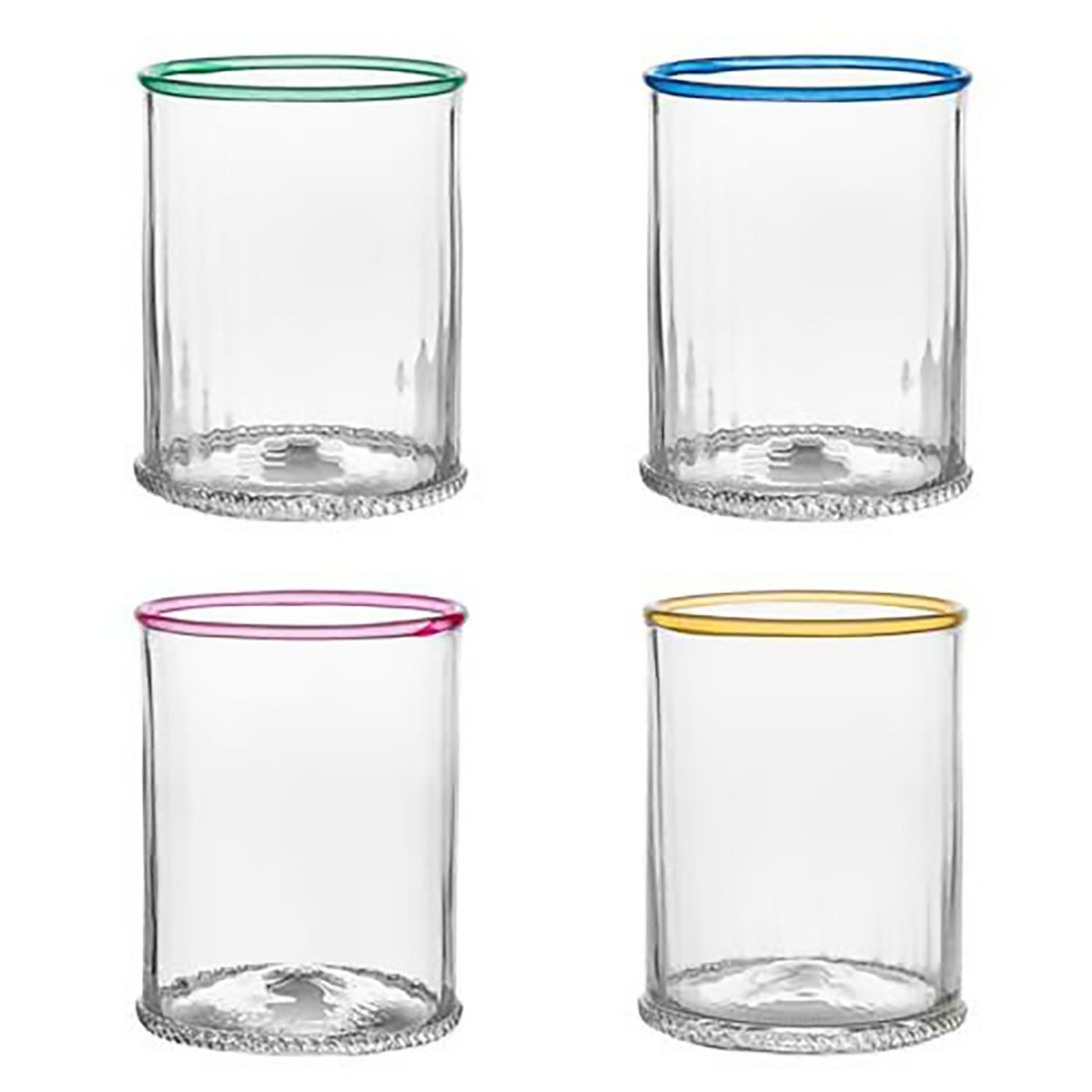 Juliska Nell Double Old Fashioned Assorted Set of 4 Multi Color B814S4/88, 810160122456
