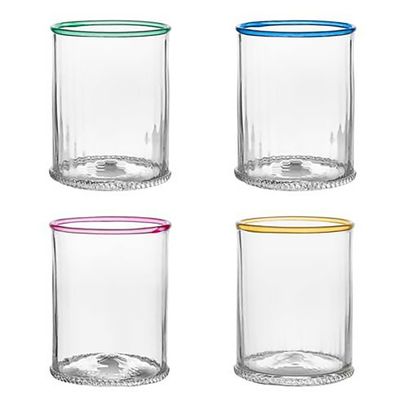 Juliska Nell Double Old Fashioned Assorted Set of 4 Multi Color B814S4/88, 810160122456
