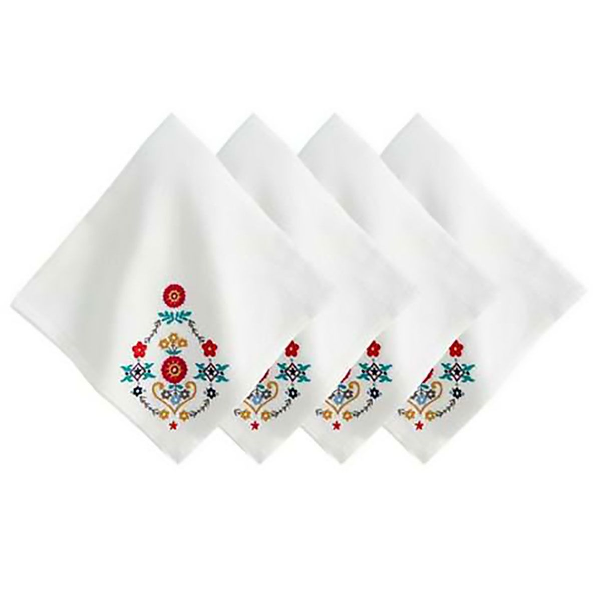 Juliska Heidi Embroidered Napkin Set of 4 Multi Color LB93/88_SET4, 810160123323