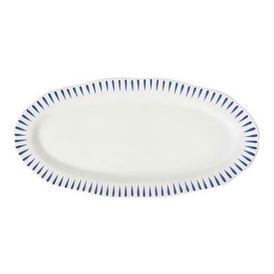 Juliska Sitio Stripe 15 Inch Hostess Tray Delft Blue STS54/44, 810160122081
