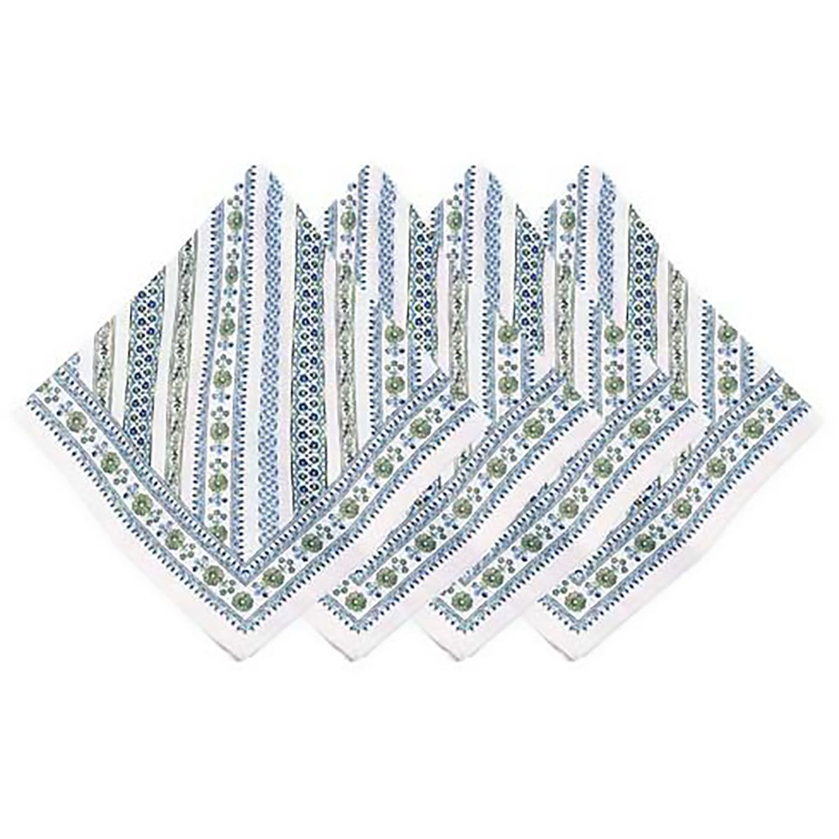 Juliska Seville Stripe Napkin Set of 4 Green LB95/21_SET4, 810160123347