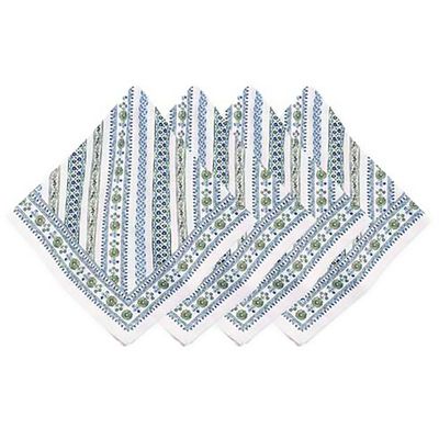 Juliska Seville Stripe Napkin Set of 4 Green LB95/21_SET4, 810160123347