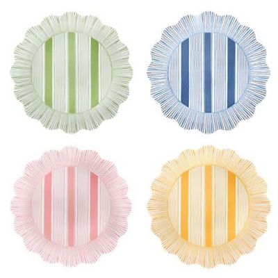 Juliska Cabana Stripe Melamine Dessert Salad Plate Assorted Set of 4 Multi Color CSM02S4/88, 810160…