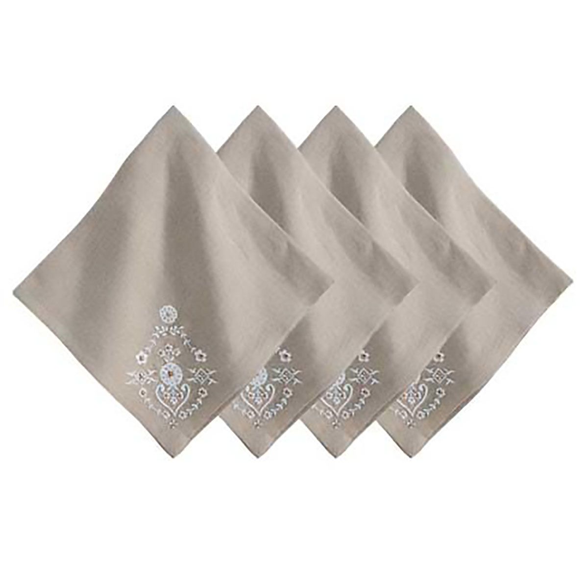 Juliska Heidi Embroidered Napkin Set of 4 Natural LB94/66_SET4, 810160123330