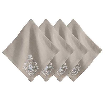 Juliska Heidi Embroidered Napkin Set of 4 Natural LB94/66_SET4, 810160123330